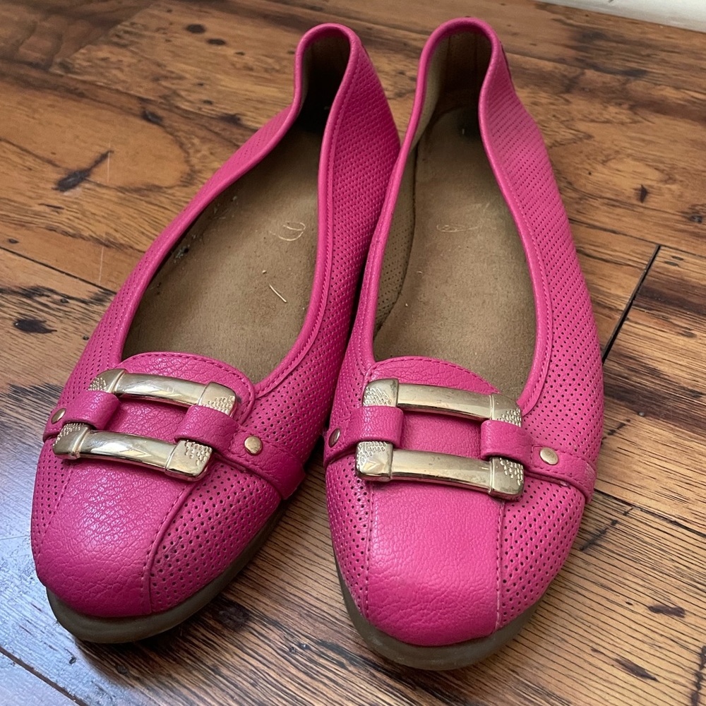 Aerosoles Pink and Gold Loafer Flats